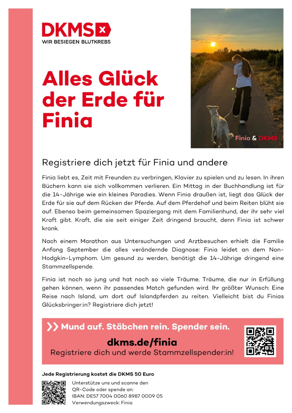 Alles Glück der Erde für Finia aus Hargesheim